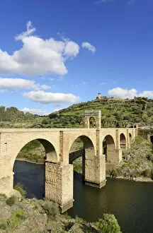 Images Dated 10th May 2018: The roman bridge of Alcantara (Trajans Bridge) is a stone arch bridge built