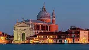 Venetian Lagoon Prints: The roman catholic Chiesa del Santissimo Redentore at dusk