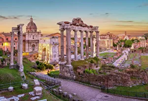 Coliseum Prints: Roman Forum, UNESCO World Heritage Site, Rome, Italy