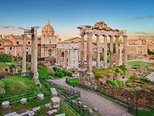Coliseum Prints: Roman Forum, UNESCO World Heritage Site, Rome, Italy