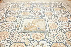 Roman Town Prints: A Roman mosaic in the archaeological site of Nora, Pula, Cagliari, South Sardinia, Italy