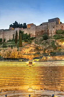 Images Dated 10th April 2019: Roman theatre and Alcazaba fortress, Malaga, Andalusia, Spain