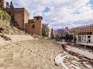 Images Dated 3rd June 2021: Roman theatre and The Alcazaba, Malaga, Andalusia, Spain