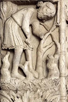 Romanesque portal by master sculptor Radovan (1240s), cathedral of St. Lawrence, Trogir