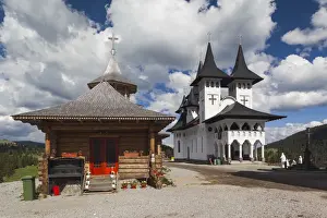 Maramures Prints: Romania, Maramures Region, Rodna Mountains National Park, Prislop Pass, Orthodox Monastery