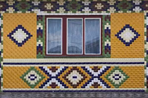 Images Dated 30th January 2015: Romania, Maramures Region, Rona de Jos, ornate tiled house