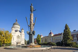 Romania, Transylvania, Cluj-Napoca. The statue of Transylvanian lawyer and revolutionary