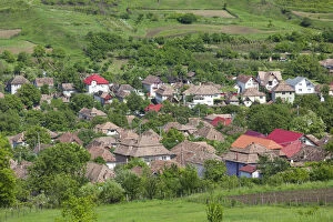 Images Dated 30th January 2015: Romania, Transylvania, Iernut, elevated village view