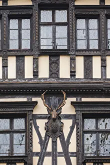 Skiing Prints: Romania, Transylvania, Sinaia, Peles Castle-area, palace buildings