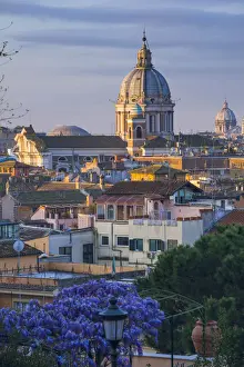 Pincio Prints: Rome, Lazio, Italy. Basilicas and roofs seen from Pincio hill