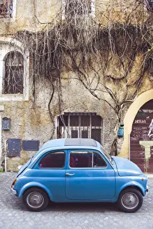 Lifestyle Prints: Rome, Lazio, Italy. Iconic fiats 500 car in Trastevere
