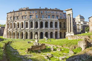 Roman Theater Prints: Rome, Lazio, Italy. Theatre of Marcellus ruins