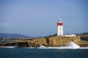 Estuary Prints: ron Pot lighthouse at the entrance to Hobart and the River Derwent Estuary