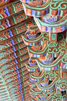 Pulguksa Prints: Detail of roof at Bulguksa Temple (UNESCO World Heritage Site), Gyeongju, South Korea