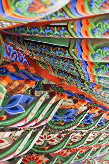 Detail of roof at Okryeonseonwon Temple, Busan, South Korea