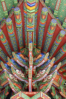 Detail of roof at Okryeonseonwon Temple, Busan, South Korea