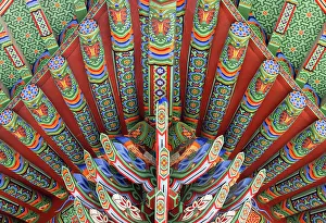 Roof Prints: Detail of roof at Okryeonseonwon Temple, Busan, South Korea