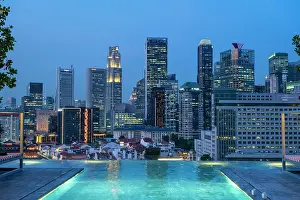 China Town Prints: Rooftop pool of the Mondrian Duxton Hotel, Financial District & China Town, Singapore