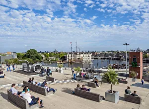 Science Museum Prints: Rooftop Terrace of NEMO Science Museum, Amsterdam, North Holland, The Netherlands