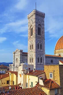 Images Dated 18th July 2018: Rooftop view ofof Saint Mary of the Flower Cathedral, Giottos Campanile
