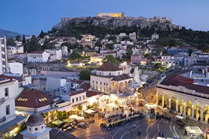 Images Dated 18th May 2021: Rooftop view of the Parthenon and Monastiraki Square in Athens, Greece