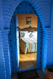 Images Dated 8th April 2015: Room in a traditional hotel, Chefchaouen, Morocco