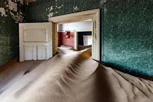 Luderitz Prints: Rooms full of sand in abandoned diamond mining town of Kolmanskop