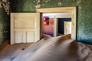 Luderitz Prints: Rooms full of sand in abandoned diamond mining town of Kolmanskop