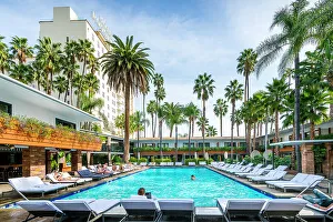 Pools Prints: The Roosevelt Hotel, Hollywood, City of Los Angeles, Southern California, USA