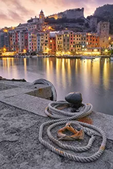 Pier Collection: Rope on pier at sunset, Porto Venere, La Spezia, Liguria, Italy