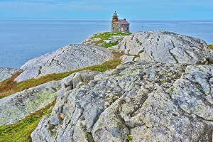 Newfoundland Prints: Rose Blanche Lighthouse on the shore of the Atlantic Ocean