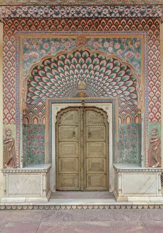 Design Prints: Rose Gate, City Palace, Jaipur, Rajasthan, India