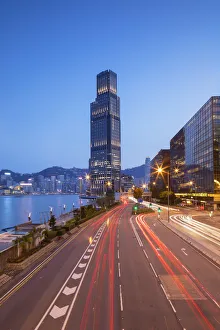 Tsim Sha Tsui Gallery: Rosewood Hotel and K11 Atelier on Salisbury Road at dusk, Tsim Sha Tsui, Kowloon