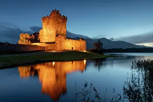 Ross Castle Prints: Ross Castle at Night, Lough Leane, Killarney, County Kerry, Ireland