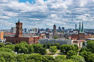 Rotes Rathaus Prints: Rotes Rathaus (Red Townhall) & St. Nicholas Church, Berlin, Germany