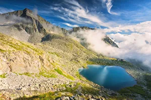 Adamello Park Gallery: Rotondo lake in Adamello park at sunset, Lombardy district, in Brescia province, Italy
