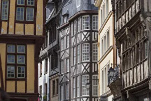 Rouen Prints: Rouen, Normandy, France. Typical timbered houses