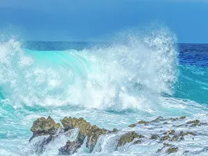 Powerful Prints: Rough ocean conditions on the Caribbean Sea on Grand Cayman's West End