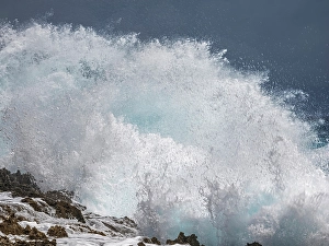 Powerful Prints: Rough sea along Grand Cayman's ironshore at Pedro St