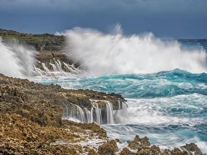 Powerful Prints: Rough sea along Grand Cayman's ironshore at Pedro St