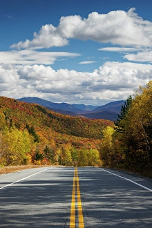 White Mountains Prints: Route 116 with the white mountains beyond, New Hampshire, New England, USA