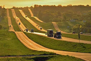 Highways Prints: Route 66 paralleling Interstate Hwy 44, Rolla, Missouri, USA
