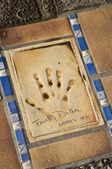 Images Dated 6th August 2008: Row of handprints on the Alla e des Stars, Cannes, Cote D Azur, France