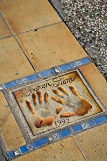 Images Dated 6th August 2008: Row of handprints on the Allee des Stars, Cannes, Cote D Azur, France