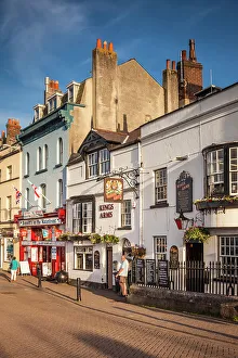 Pubs Prints: Row of houses on Weymouth Harbour, Dorset, England