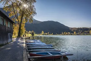 Rowing Boats Prints: Rowing boats on Thiersee, Breiten, Tyrol, Austria