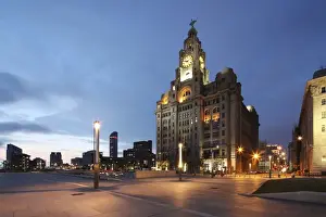 Land Mark Prints: The Royal Liver Building is a Grade I listed building located in Liverpool, England