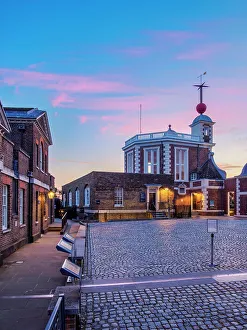Greenwich Prints: Royal Observatory and Prime Meridian at dusk, Greenwich, London, England, United Kingdom