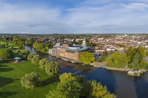Midlands Prints: The Royal Shakesphere Theatre and Swan Theatre on the river Avon, Stratford-upon-Avon