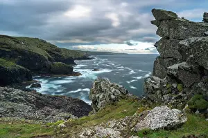 Rugged Cornish coastal scenery from Gurnard's Head near Zennor, Cornwall, England. Spring (May) 2022